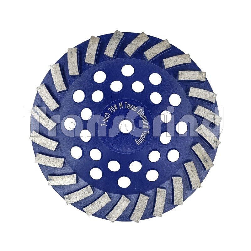 中国 7 inch Spiral Grinding Cup Wheel For Concrete メーカー